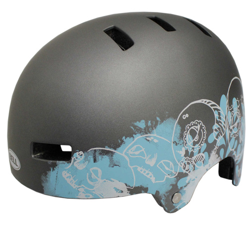 Bell Division Bike BMX Scooter Helmet Matt Gunmetal Skulls