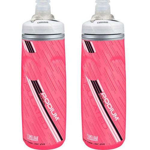 2 X CamelBak Podium Chill 600Ml Bike Bicycle Cycling Water Bottle Power Pink
