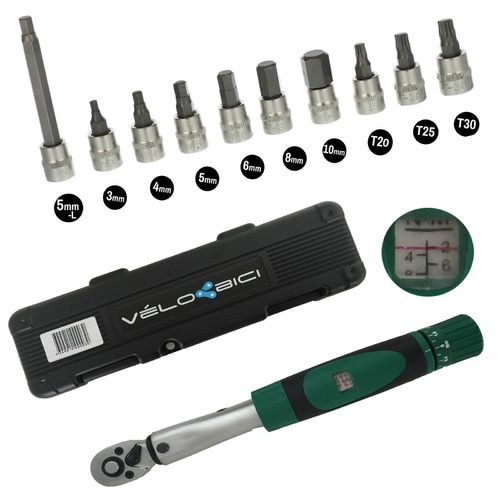 Velobici Bicycle Bike Torque Wrench Allen Key Tool Socket Set Kit 