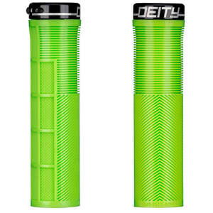 Deity Knuckleduster Single Clamp Lock On Grips - Green With Black Clamps