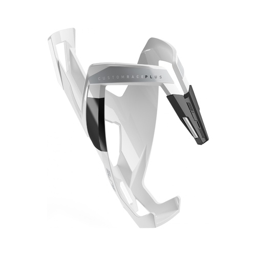 Elite Custom Race Plus Bottle Cage Gloss White Black