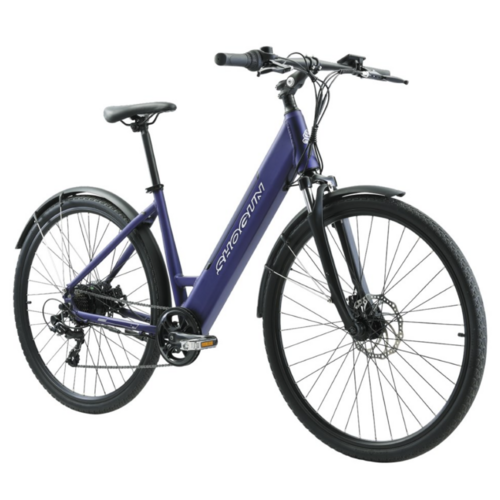 Shogun e-Bike 46cm Step Through Navy Alloy body  250W 36V 80km 700C x 38C hybrid tyre LCD speed display