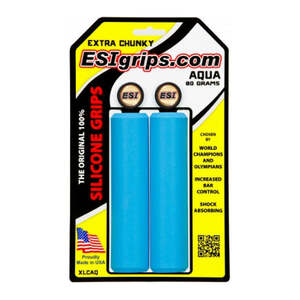 ESI Extra Chunky Silicone Slip On Grips - Aqua - 130mm Long