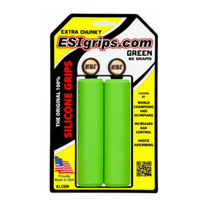 ESI Extra Chunky Silicone Slip On Grips - Green - 130mm Long