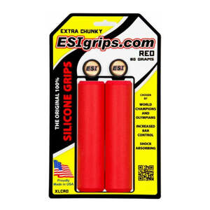 ESI Extra Chunky Silicone Slip On Grips - Red - 130mm Long