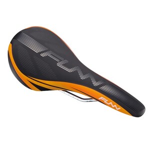 Funn Saddle - Adlib - 128mm Wide - 281mm Long - Black/ Orange