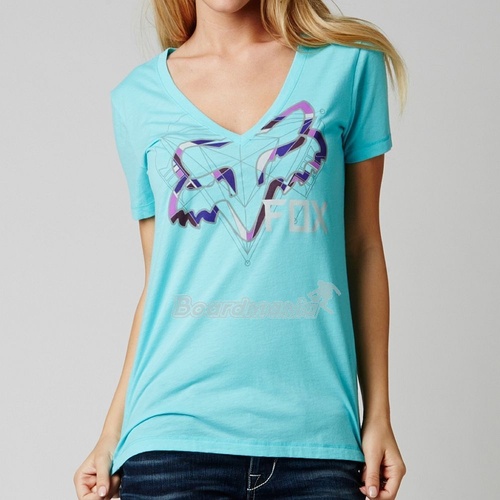 Fox Racing Dimension Vneck Ss Top Tee Shirt Iced Small