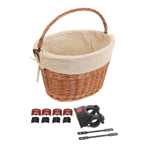 Quick Release Wicker Bicycle Bike Basket - Tan Large