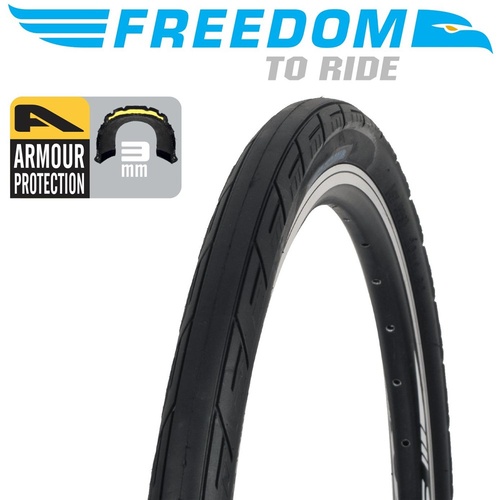 Freedom Bicycle Wire Bead Bike Tyre Roadrunner Armour Protection - 26"x1.9"