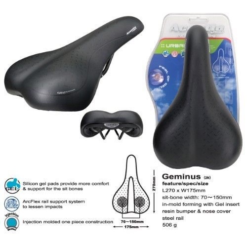 Acentia Geminus Bike Cycling Bicycle Saddle Black