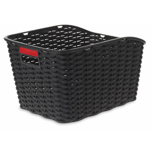 Velobici Wicker Weave Rear Plastic Basket Disc Mount Bicycle Rear Alloy Pannier Rack MTB Road Hybrid