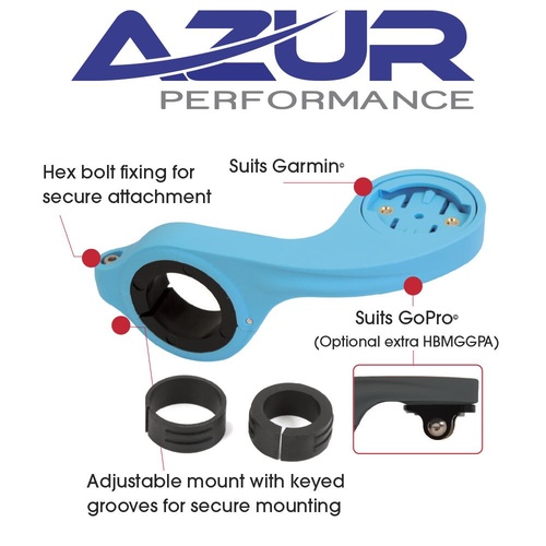 Azur Bike Bicycle Garmin Out Front Handlebar Mount - Light Blue