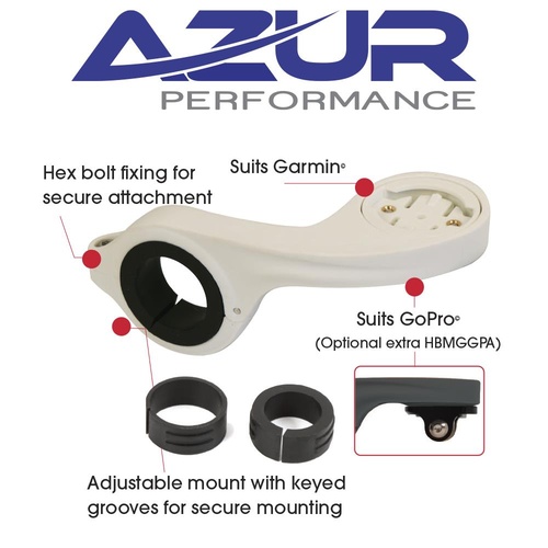 Azur Bike Bicycle Garmin Out Front Handlebar Mount - White