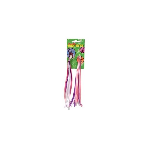 Bikecorp Handlebar Streamers for Kids Bike (A pair) Pink & White Ribbon
