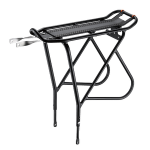 Ibera Pannier Rack - Pak Rak - Alloy Rear Carrier - Black W/Clip-On Bag Mount & Splash Guard For Touring