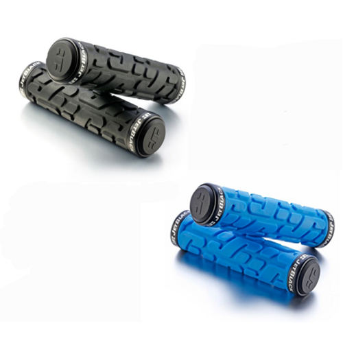JetBlack Rivet Lock On Grips Black/ Blue Rings