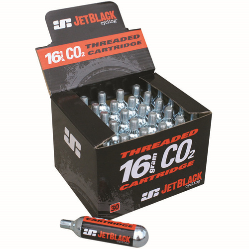 20X JetBlack Co2 Cartridge 25G Threaded Canister Cylinder Bicycle Inflator Pump