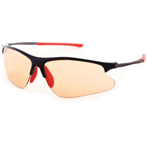 JetBlack Svelto Eyewear - Black W' Red Tips - Orange Photochromic Lens