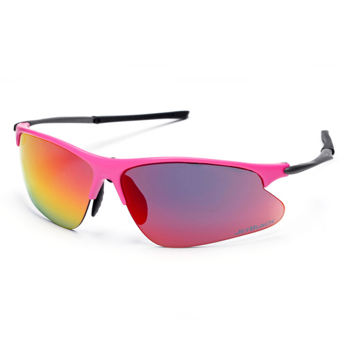 JetBlack Sunglasses Svelto Eyewear Pink W' Black Tips L/Smoke Red REVO Lens