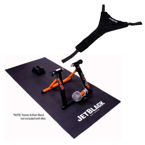 JetBlack Rubber Mat & Sweatnet Pack Suits All Cycling Home Trainers