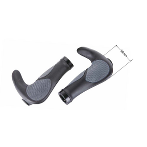 KWT Ergonomic Lock On Grips - with Bar Ends & Locking Rings - Black/Grey