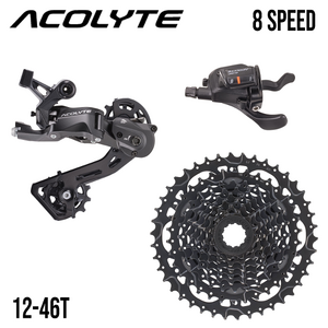 Microshift Groupset MTB - ACOLYTE 1x8 Speed - 12-46T / RD-M5185M Rear Derailleur / SL-M7180-R Xpress Shifter / CS-H083 Cassette