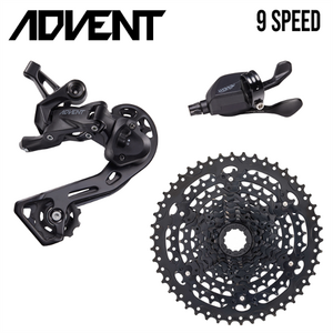 Microshift Groupset MTB - ADVENT 1x9 Speed 11-42T Alloy - SL-M9295-R Trail Pro Shifter - RD-M6195M Rear Derailleur - CS-H093A 11-42/Alloy Cassette