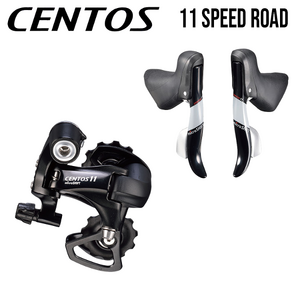Microshift Kit Road - CENTOS 11 - 2x11 Speed / SB-R512B Drop Bar Shifter Pair / RD-R58S Rear Derailleur (Shimano Road Compatible)