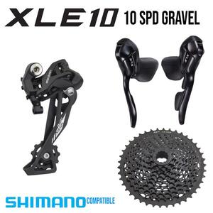 Microshift Groupset Gravel - XLE 1x10 Speed - Drop Bar Shifters - CS-H103A 11-42T Cassette / RD-M62L Rear Derailleur / SB-M100 Shifter