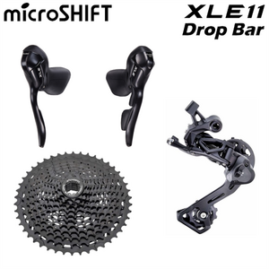 Microshift Groupset Gravel - XLE 1x11 Speed - Drop Bar Shifters - CS-H113 11-46T Cassette / RD-M665M Rear Derailleur / SB-M110 Shifter