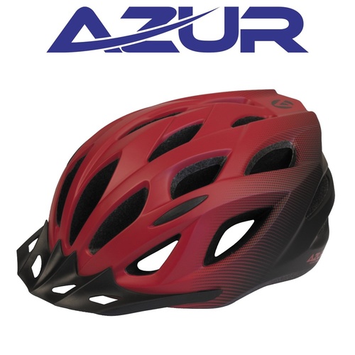 Azur L61 Cycling Helmet Satin Red/Black Fade Bike Helmet