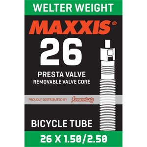 Maxxis Welterweight Tube - 48mm Presta Removable Valve Core - 1.5-2.5 Inch - 26 Inch
