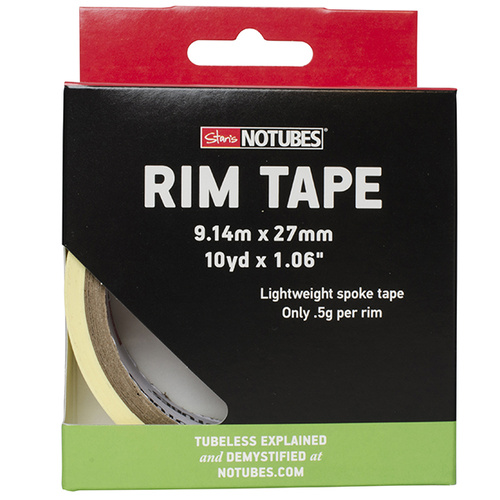 Stan's No Tubes Tubeless Bike Bicycle Rim tape - 27mm x 9.14m