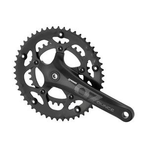 Prowheel ROAD Crankset - OUNCE-421C-N - 175mm Length - 2x 50-34T 8/9s - Square Taper 110.5mm Axle - Black