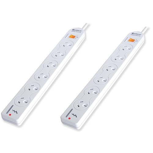 6 Ways Powerboard With Master Switch By Sansai Bulk Pack