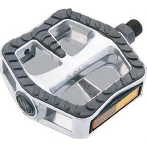 QBP Pedal Aluminium Body, Non-Slip Surface with Reflector, 9/16 Inches - Extra Large Surface  109x100x28cm  Silver"