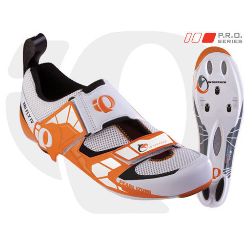 Pearl Izumi Tri Fly Iv Carbon Triathlon Shoes White/Silver size euro 47