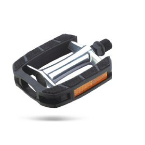 QBP Pedal - Alloy MTB Platform - 9/16 - Rubber Kraton Top -Silver 