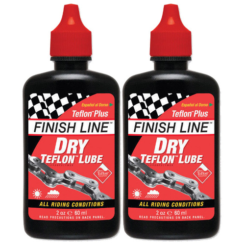 2 x Finish Line Bike Bicycle (Dg) Dry Lube (Teflon +) 2Oz