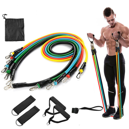 Topko 11 Piece 5 Levels latex Resistance Exercise Bands Set from AU