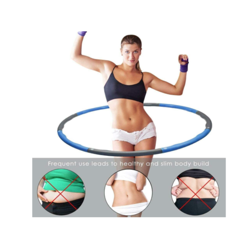Topko 8 knots Hula Hoop Soft Spring Hula Hoop for Adults Fitness Exercise Weighted Hul motion (Color : Blue+Gray)