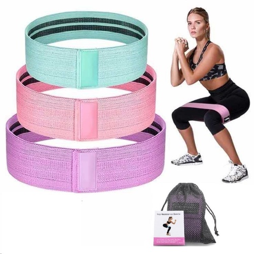 Topko Resistance Booty Bands Set 3 Fabric Hip Circle Bands Workout Exercise Guide+Bag