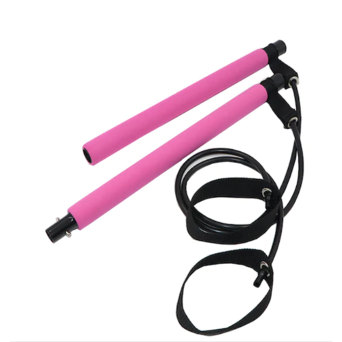 Topok Pink Yoga Resistance Bands Pilates Stick Bodybuilding Crossfit Gym Rubber Tube Elastic Bands Fitness Equipment Training Exercise - Pink One Size
