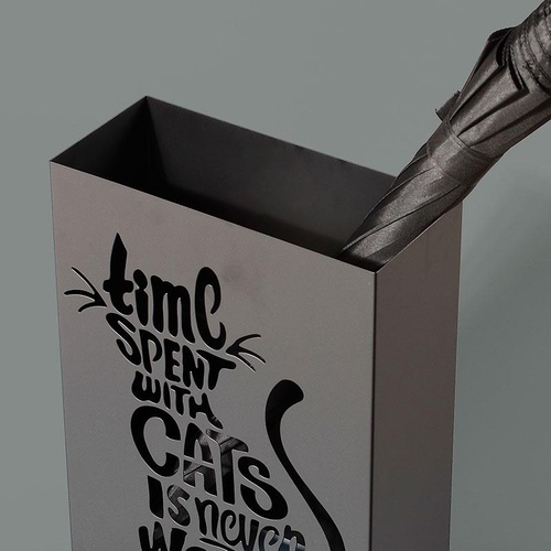 Cat Metal Modern Umbrella Stand Holder Black Umbrella Garden Outdoor Parasol Base Holder Storage