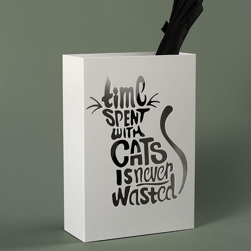 Cat Metal Modern Umbrella Stand Holder White Umbrella Garden Outdoor Parasol Base Holder Storage