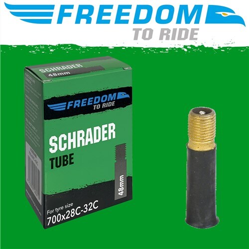 Freedom 700 X 28 / 32 C Schrader Valve 48mm stem Road Bike Tube