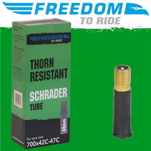 Freedom Thorn Proof Butyl Bike Tube 700X35/43C Schrader Valve Butyl