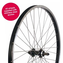 Wheel - 26" MTB Alloy Screw-on Rear - Black Rim - Silver Spokes
