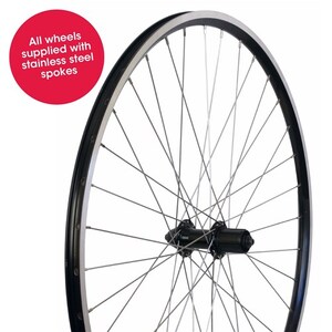 Wheel - 26" MTB Alloy 8 Speed - Black Rim - Silver Spokes