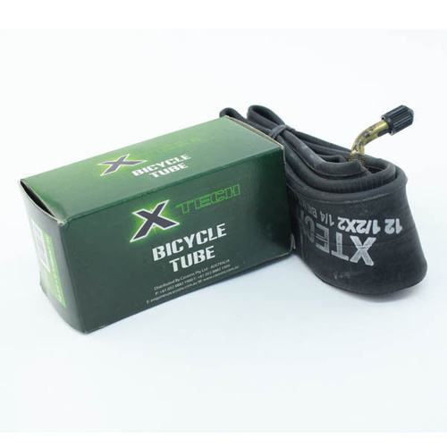 X Tech Bike Tube 12-1/2 X 2-1/4 Bent American/Schrader Valve